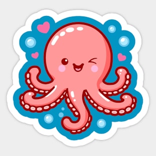 Cute Pink Octopus Sticker